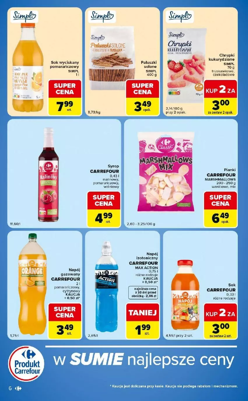 Gazetka promocyjna Carrefour - Gazetka Carrefour Market w SUMIE ekspresowe zakupy - ważna 09.06 do 15.06.2026 - strona 6 - produkty: Chrupki, Mars, Napój, Napój gazowany, Napój izotoniczny, Sok, Syrop