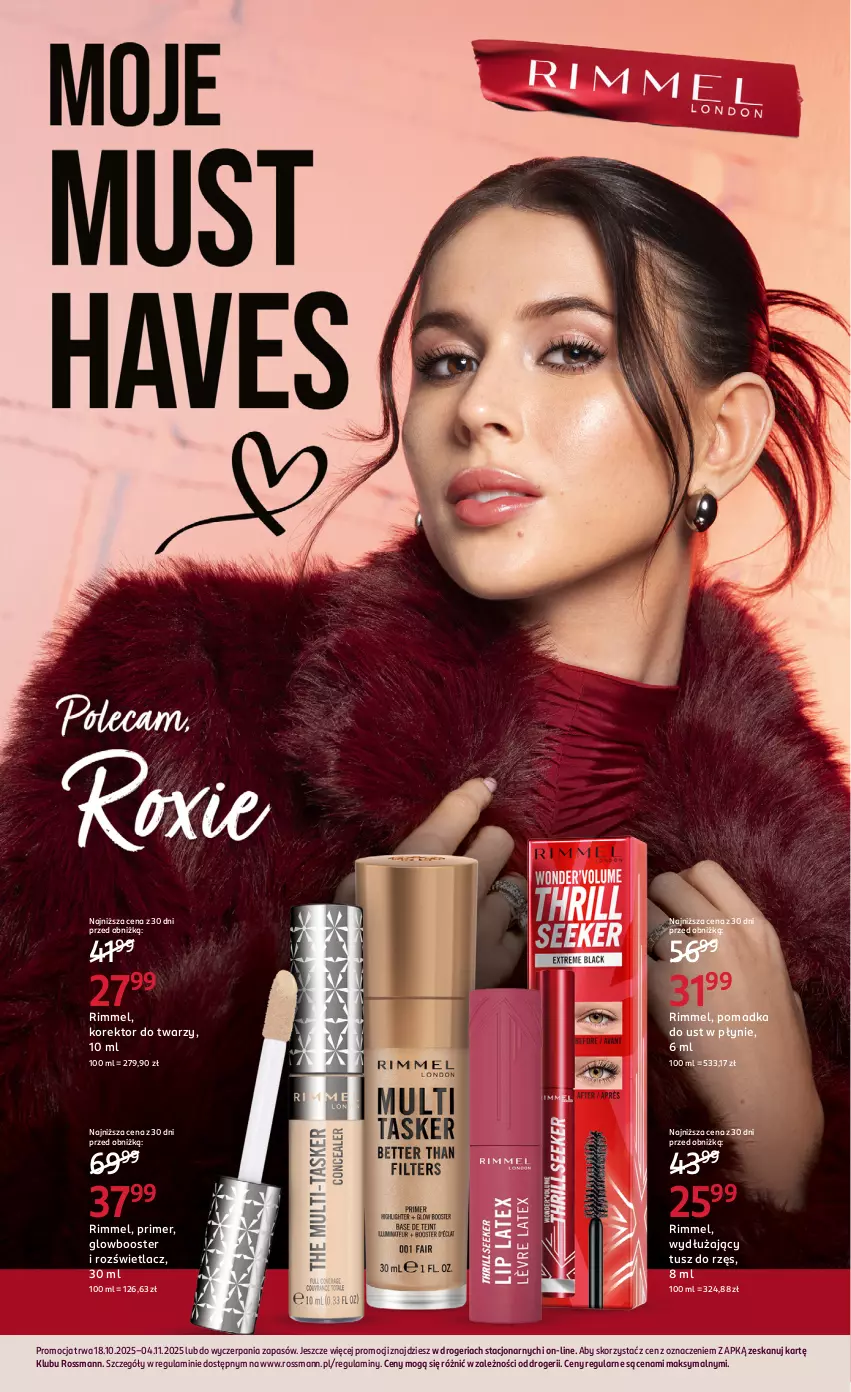 Gazetka promocyjna Rossmann - 18 października - ważna 18.10 do 04.11.2025 - strona 18 - produkty: Booster, Korektor do twarzy, Rozświetlacz, Tusz