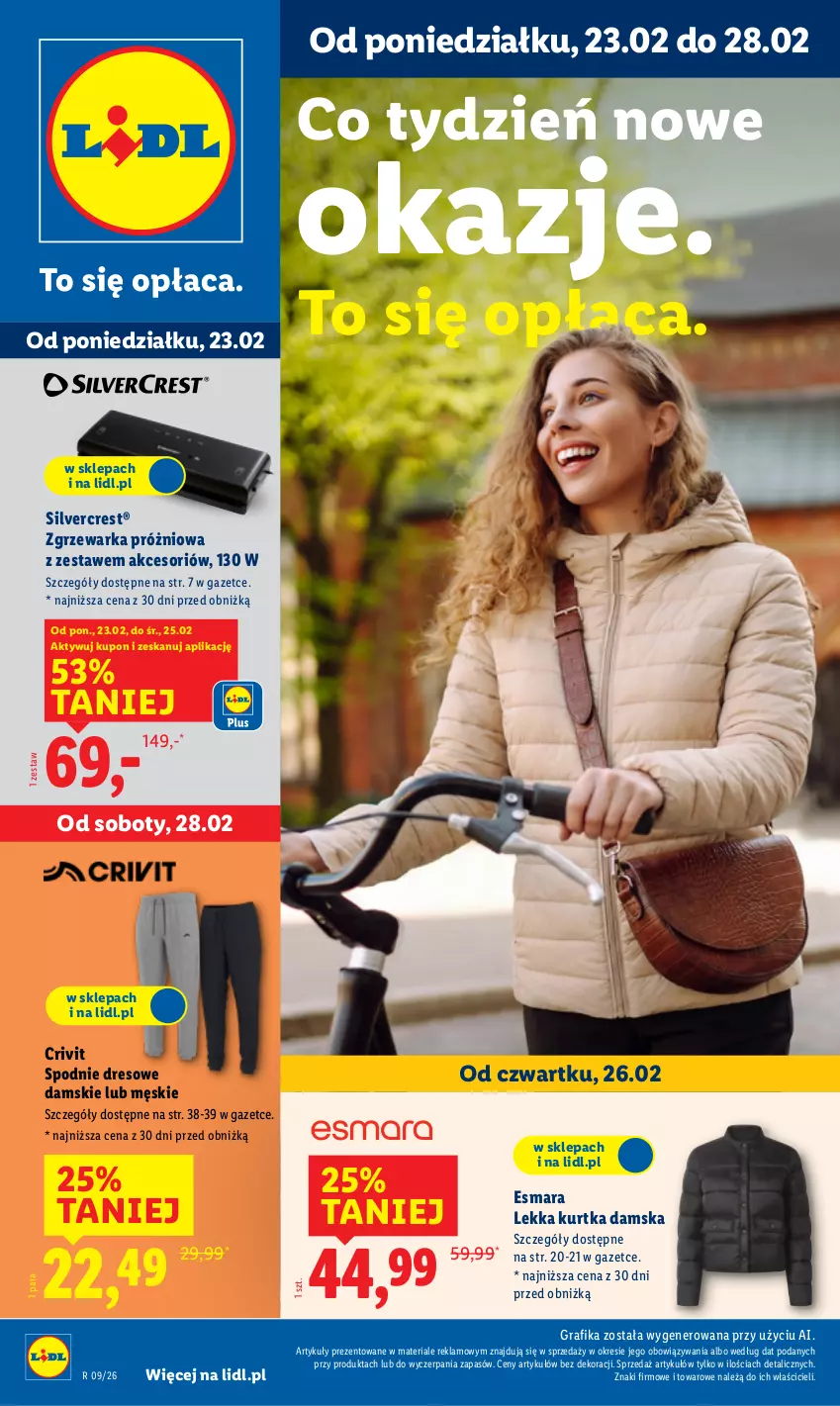 Gazetka promocyjna Lidl - GAZETKA - ważna 23.02 do 28.02.2026 - strona 1 - produkty: Dres, Gra, Grafika, Kurtka, Silvercrest, Spodnie, Spodnie dresowe, Warka