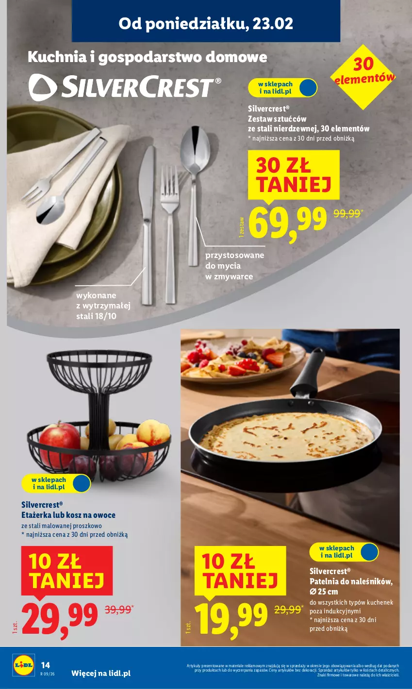 Gazetka promocyjna Lidl - GAZETKA - ważna 23.02 do 28.02.2026 - strona 16 - produkty: Kosz, Kuchnia, Owoce, Patelnia, Silvercrest, Zestaw sztućców
