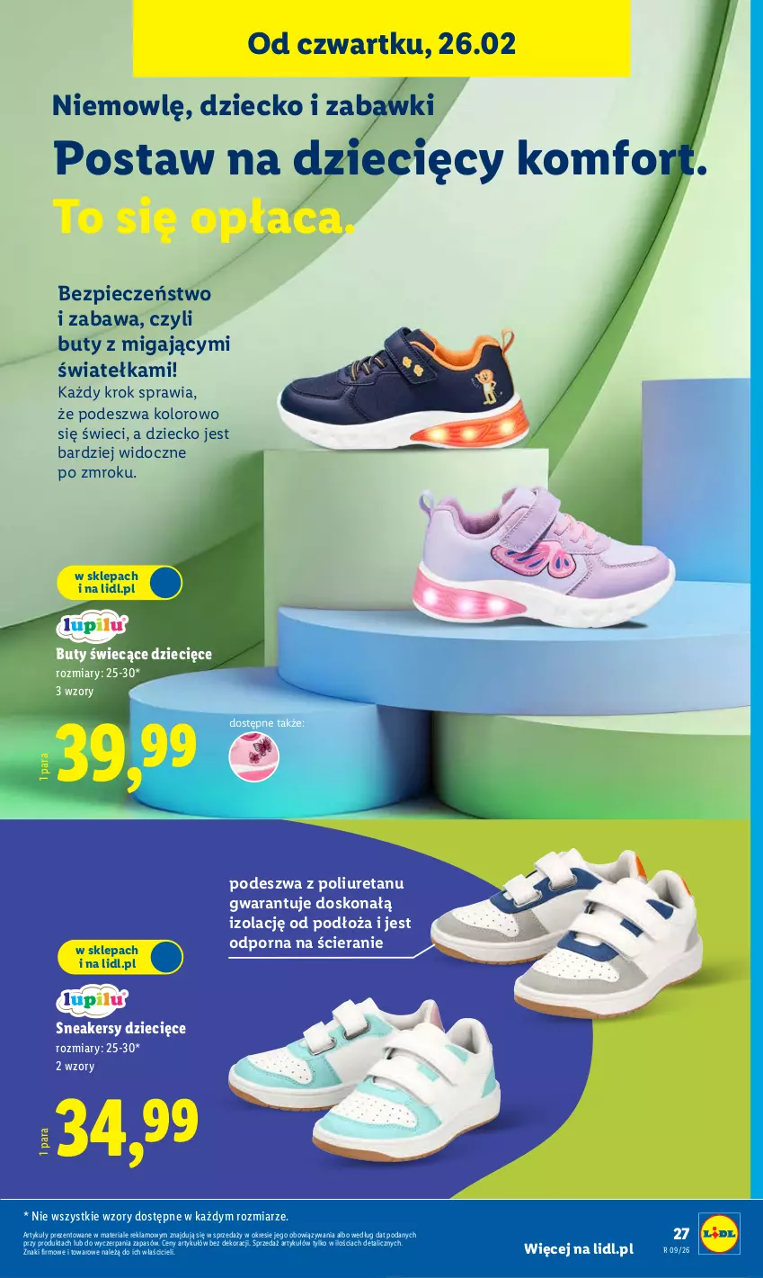 Gazetka promocyjna Lidl - GAZETKA - ważna 23.02 do 28.02.2026 - strona 35 - produkty: Buty, Dzieci, Piec, Por, Sneakersy