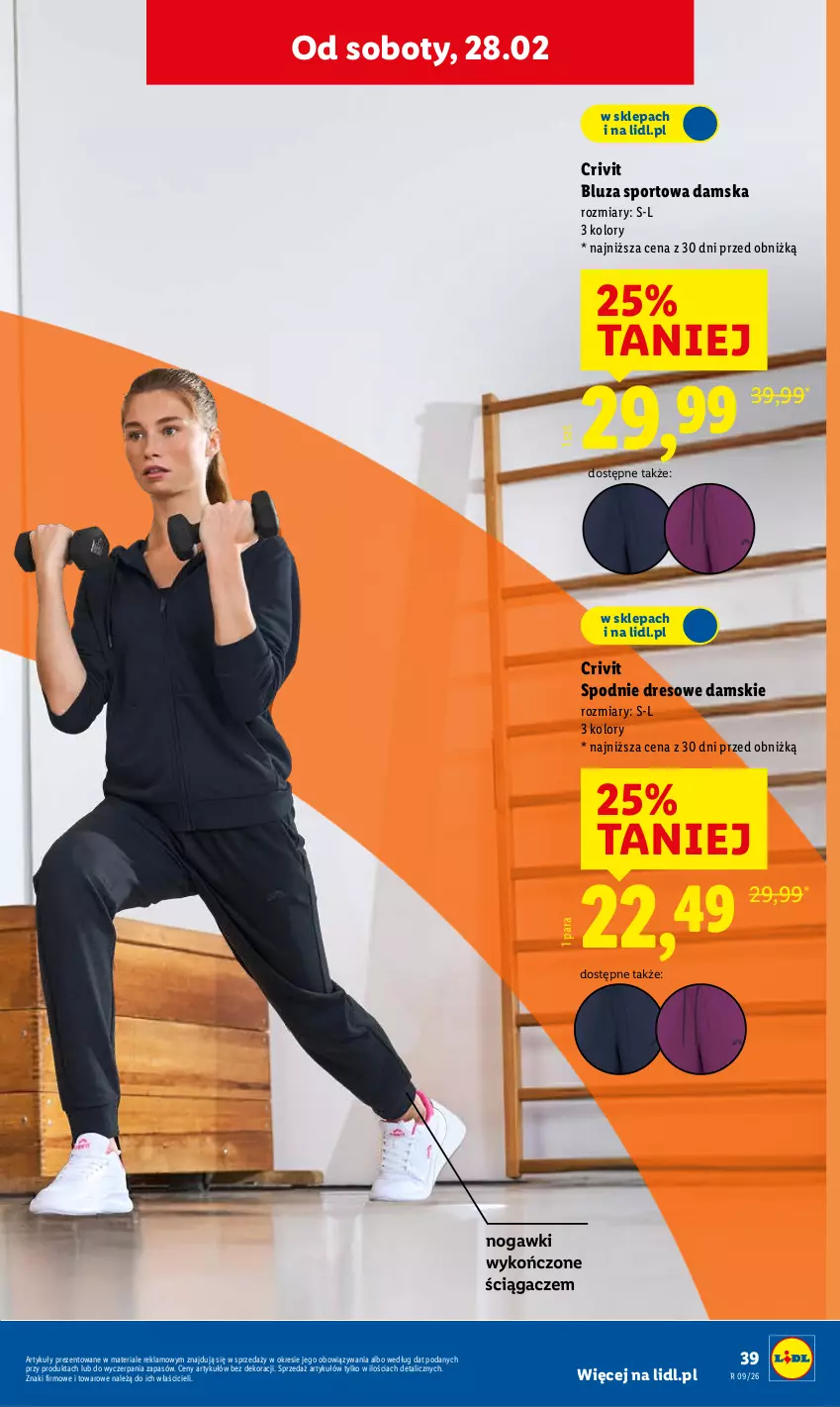 Gazetka promocyjna Lidl - GAZETKA - ważna 23.02 do 28.02.2026 - strona 49 - produkty: Bluza, Dres, Por, Spodnie, Spodnie dresowe, Sport
