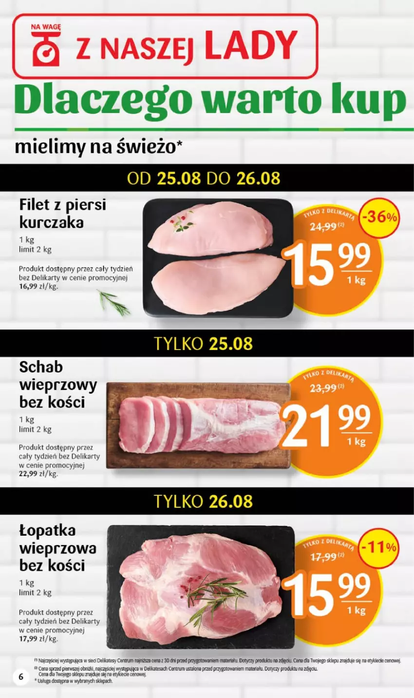 Gazetka promocyjna Delikatesy Centrum - Gazetka DC33 - ważna 24.08 do 30.08.2023 - strona 6 - produkty: Filet z piersi kurczaka, Kurczak, Rum, Schab wieprzowy