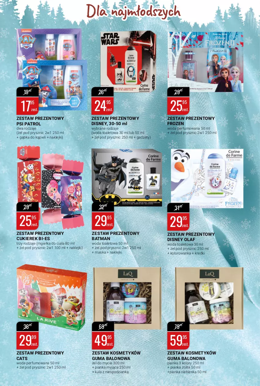 Gazetka promocyjna Bi1 - Świąteczne inspiracje - ważna 10.11 do 23.11.2021 - strona 9 - produkty: Cukier, Disney, Frozen, Klej, Kolorowanka, Maska, Perfum, Psi Patrol, Woda, Woda perfumowana, Woda toaletowa, Zestaw prezentowy