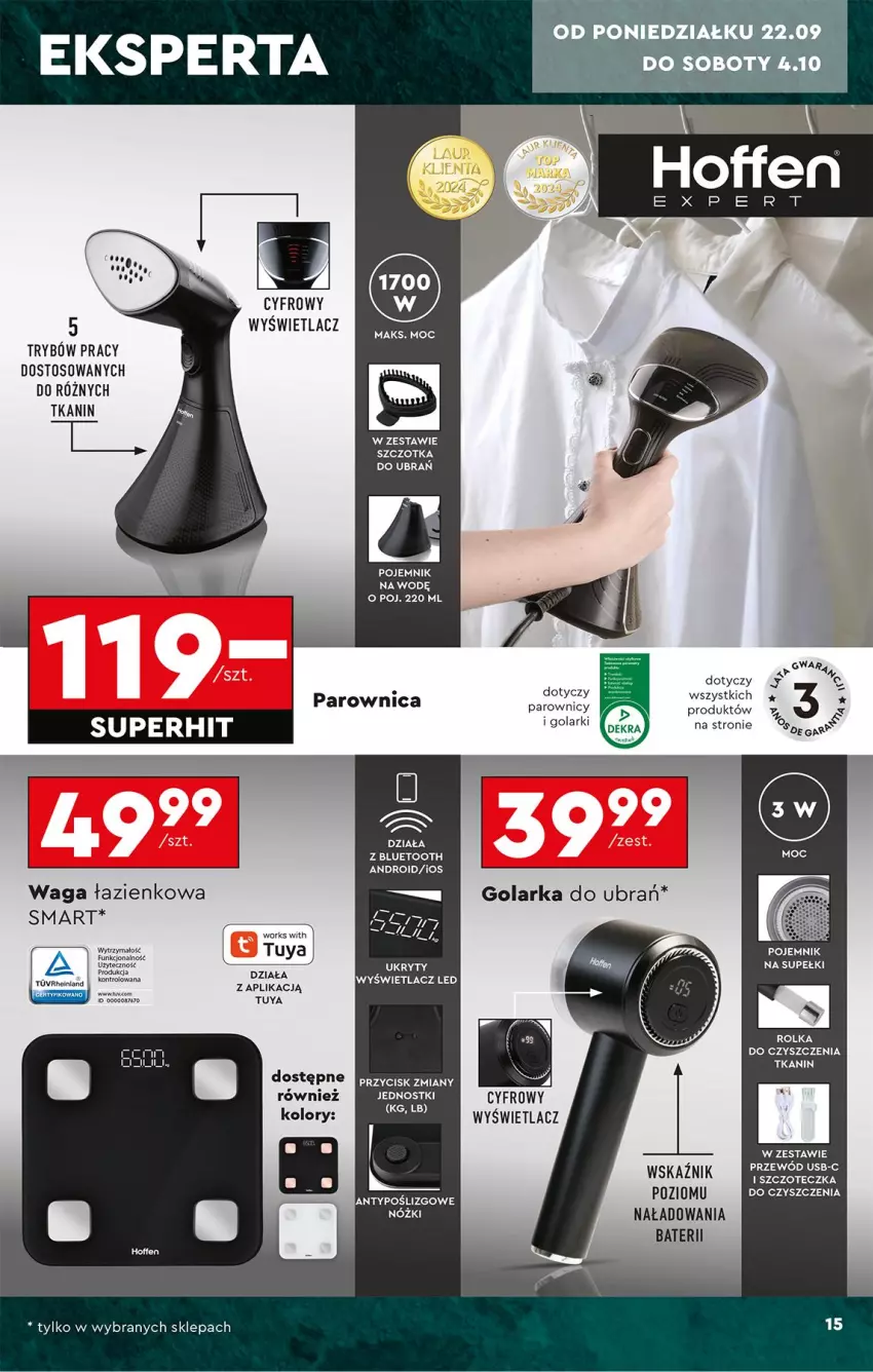 Gazetka promocyjna Biedronka - Okazje Tygodnia - ważna 20.09 do 04.10.2025 - strona 19 - produkty: Golarka, Parownica, Pojemnik, Szczoteczka, Szczotka, Szczotka do ubrań, Waga, Waga łazienkowa
