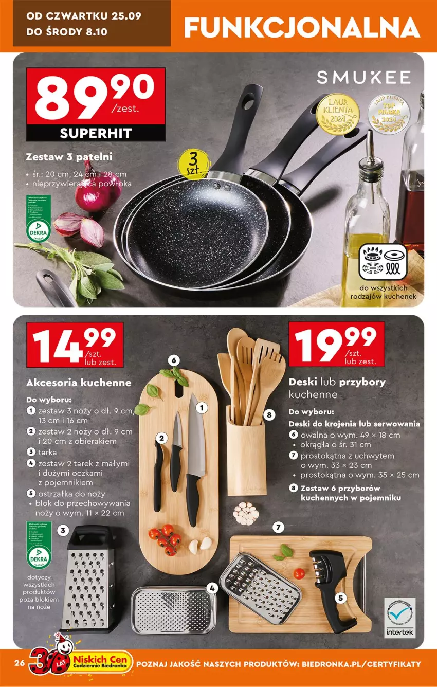 Gazetka promocyjna Biedronka - Okazje Tygodnia - ważna 20.09 do 04.10.2025 - strona 30 - produkty: Noż, Pojemnik, Przybory kuchenne, Ser