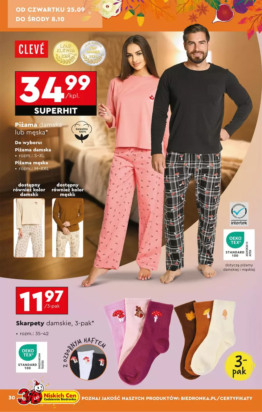 Gazetka promocyjna Biedronka - Okazje Tygodnia - ważna 20.09 do 04.10.2025 - strona 34 - produkty: Karp, Piżama, Wełna