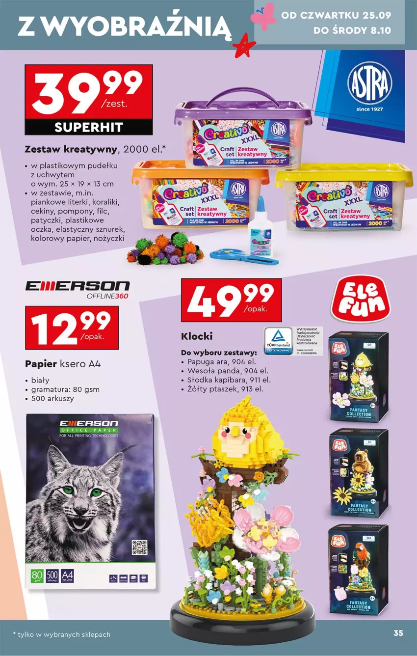 Gazetka promocyjna Biedronka - Okazje Tygodnia - ważna 20.09 do 04.10.2025 - strona 39 - produkty: Fa, Fanta, Gra, Klocki, Noż, Nożyczki, Panda, Papier, Pompony, Rama, Ser, Sznurek