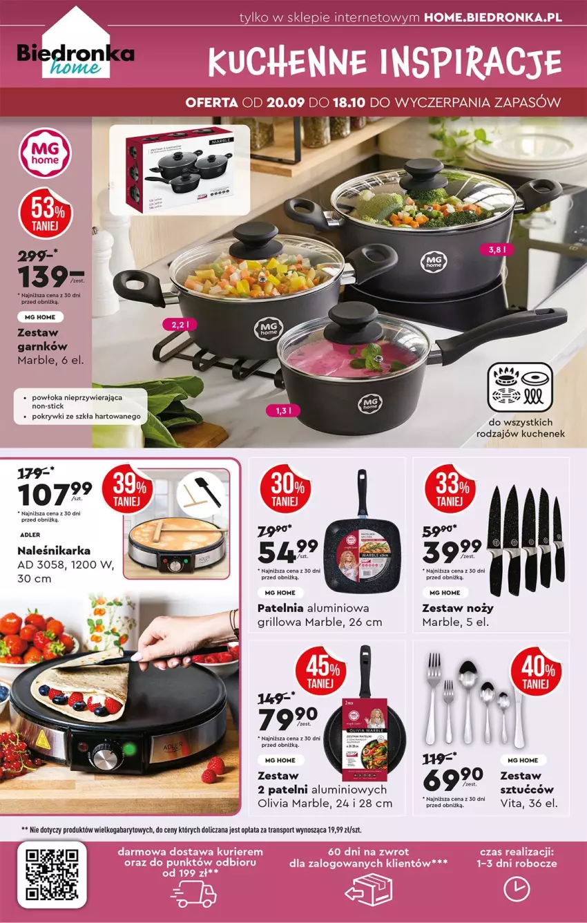 Gazetka promocyjna Biedronka - Okazje Tygodnia - ważna 20.09 do 04.10.2025 - strona 44 - produkty: Grill, Noż, Patelnia