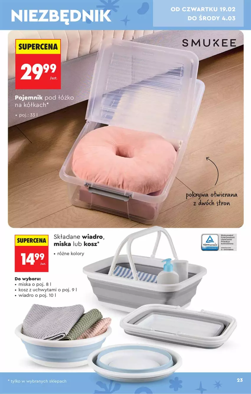 Gazetka promocyjna Biedronka - Okazje Tygodnia - ważna 14.02 do 28.02.2026 - strona 23 - produkty: Kosz, Miska, Pojemnik, Wiadro