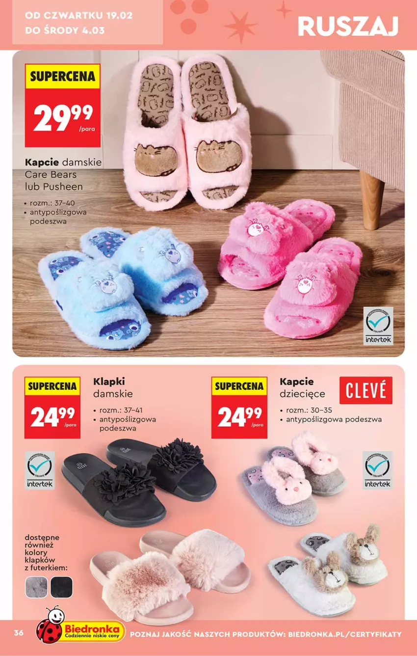 Gazetka promocyjna Biedronka - Okazje Tygodnia - ważna 14.02 do 28.02.2026 - strona 36 - produkty: Dzieci, Kapcie, Klapki