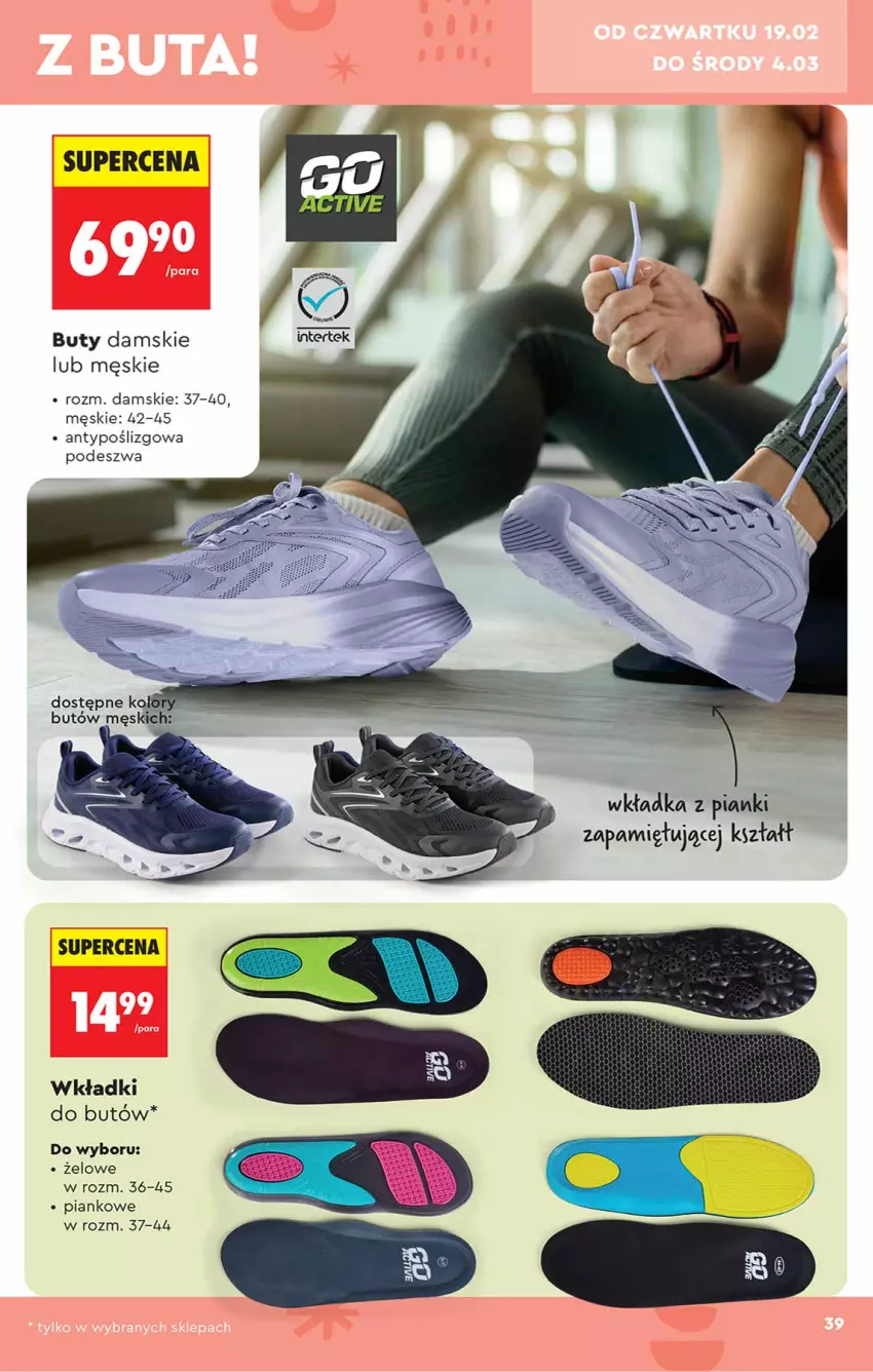 Gazetka promocyjna Biedronka - Okazje Tygodnia - ważna 14.02 do 28.02.2026 - strona 39 - produkty: Buty, Wkładki
