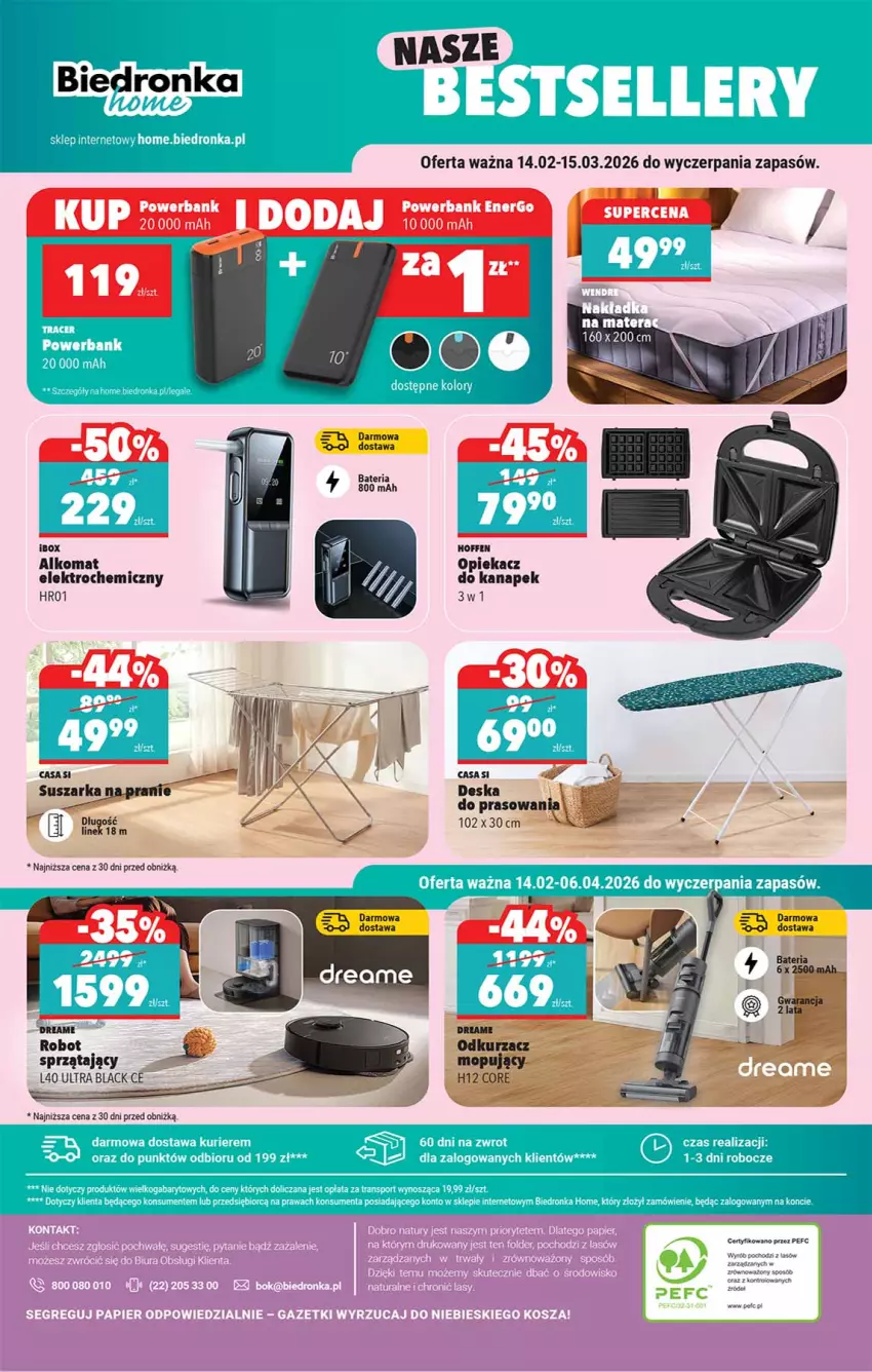 Gazetka promocyjna Biedronka - Okazje Tygodnia - ważna 14.02 do 28.02.2026 - strona 44 - produkty: Alkomat, Lack, Powerbank, Robot