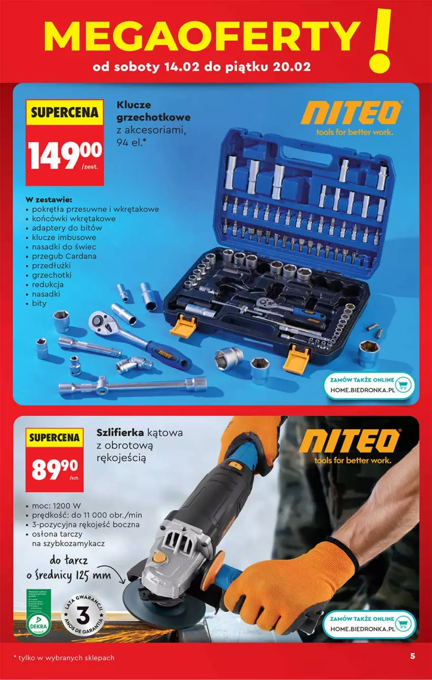 Gazetka promocyjna Biedronka - Okazje Tygodnia - ważna 14.02 do 28.02.2026 - strona 5 - produkty: Szlifierka, Szlifierka kątowa, Wkręt