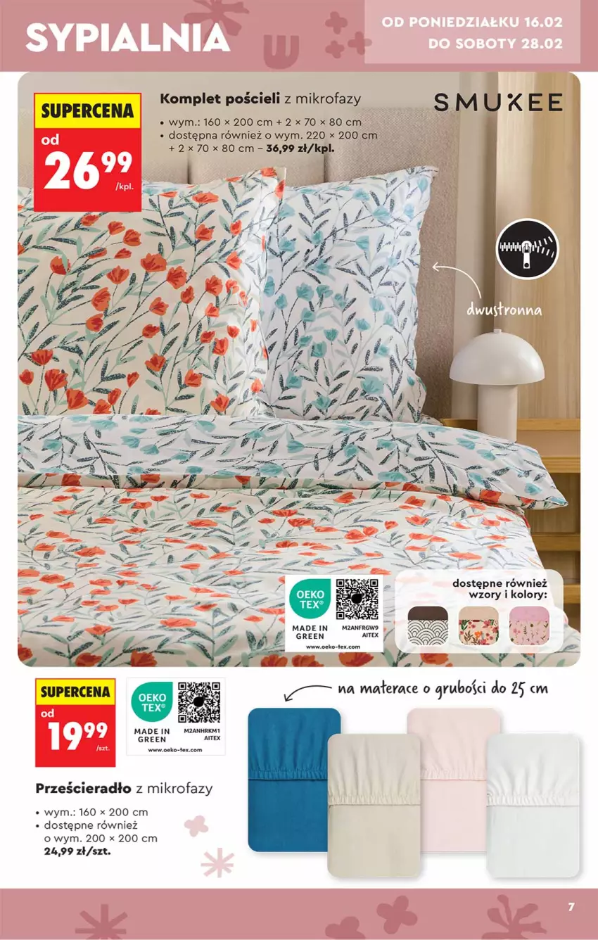Gazetka promocyjna Biedronka - Okazje Tygodnia - ważna 14.02 do 28.02.2026 - strona 7 - produkty: Fa, Komplet pościeli, Materac, Pościel, Tera