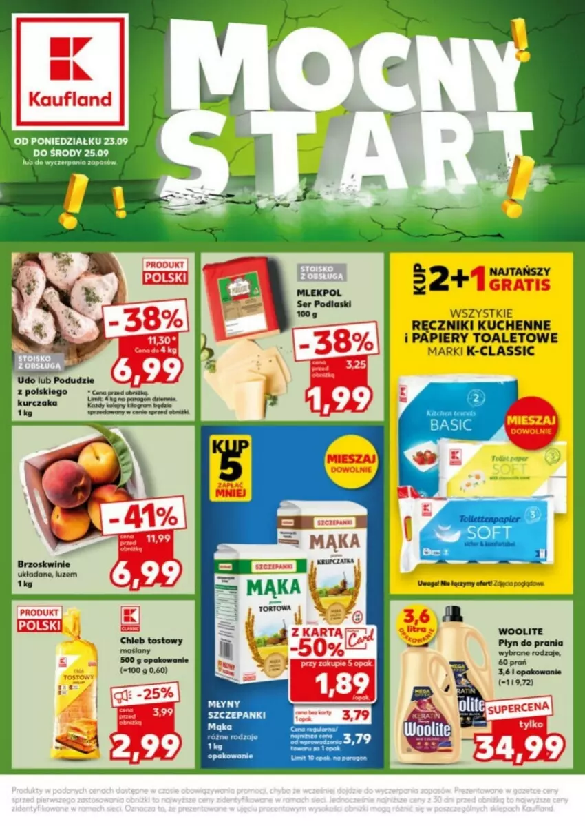 Gazetka promocyjna Kaufland - ważna 23.09 do 25.09.2024 - strona 1 - produkty: Chleb, Chleb tostowy, Papier, Ręcznik, Top