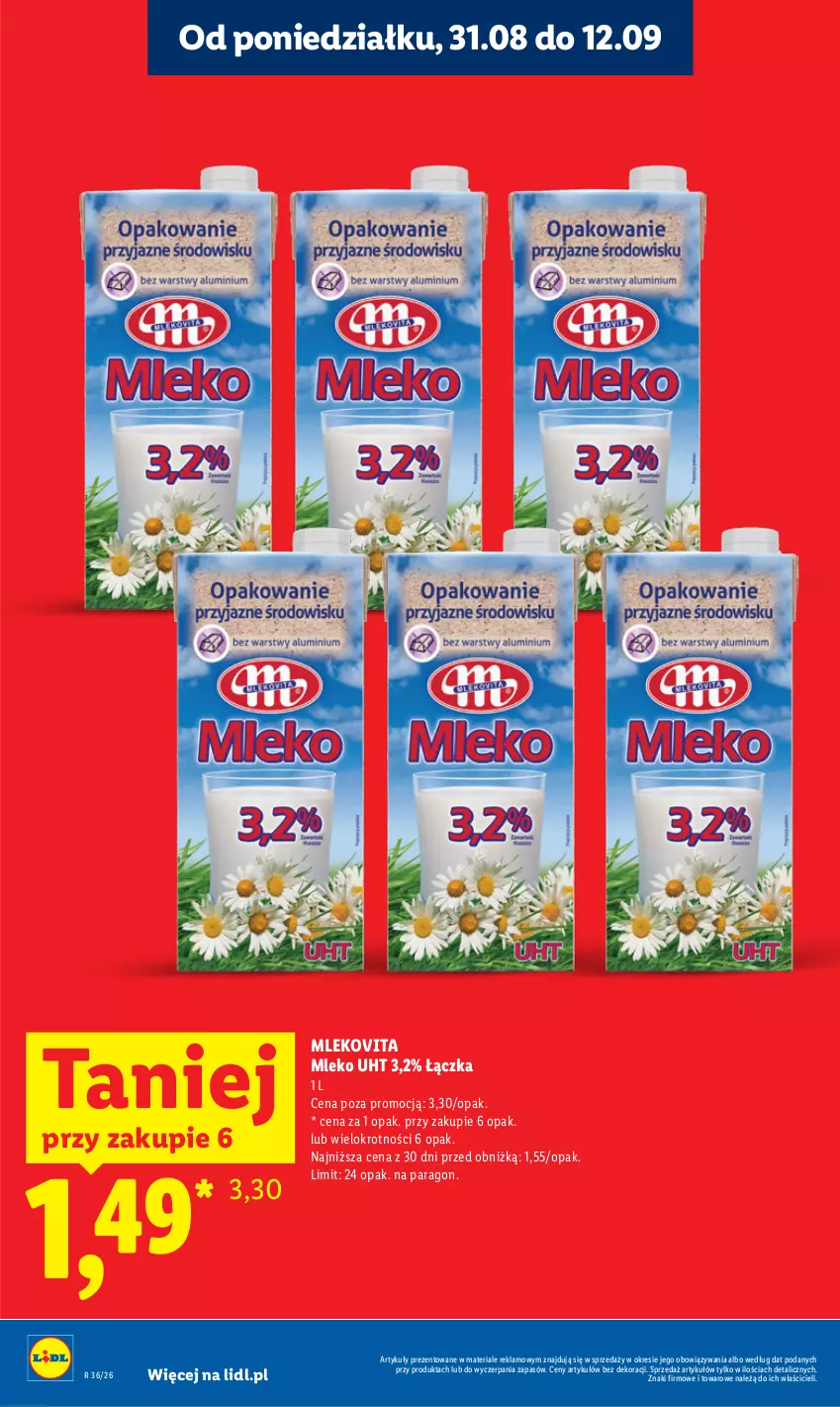 Gazetka promocyjna Lidl - Gazetka ważna od 31.08 do 2.09 - ważna 31.08 do 02.09.2026 - strona 16 - produkty: Mleko, Mlekovita
