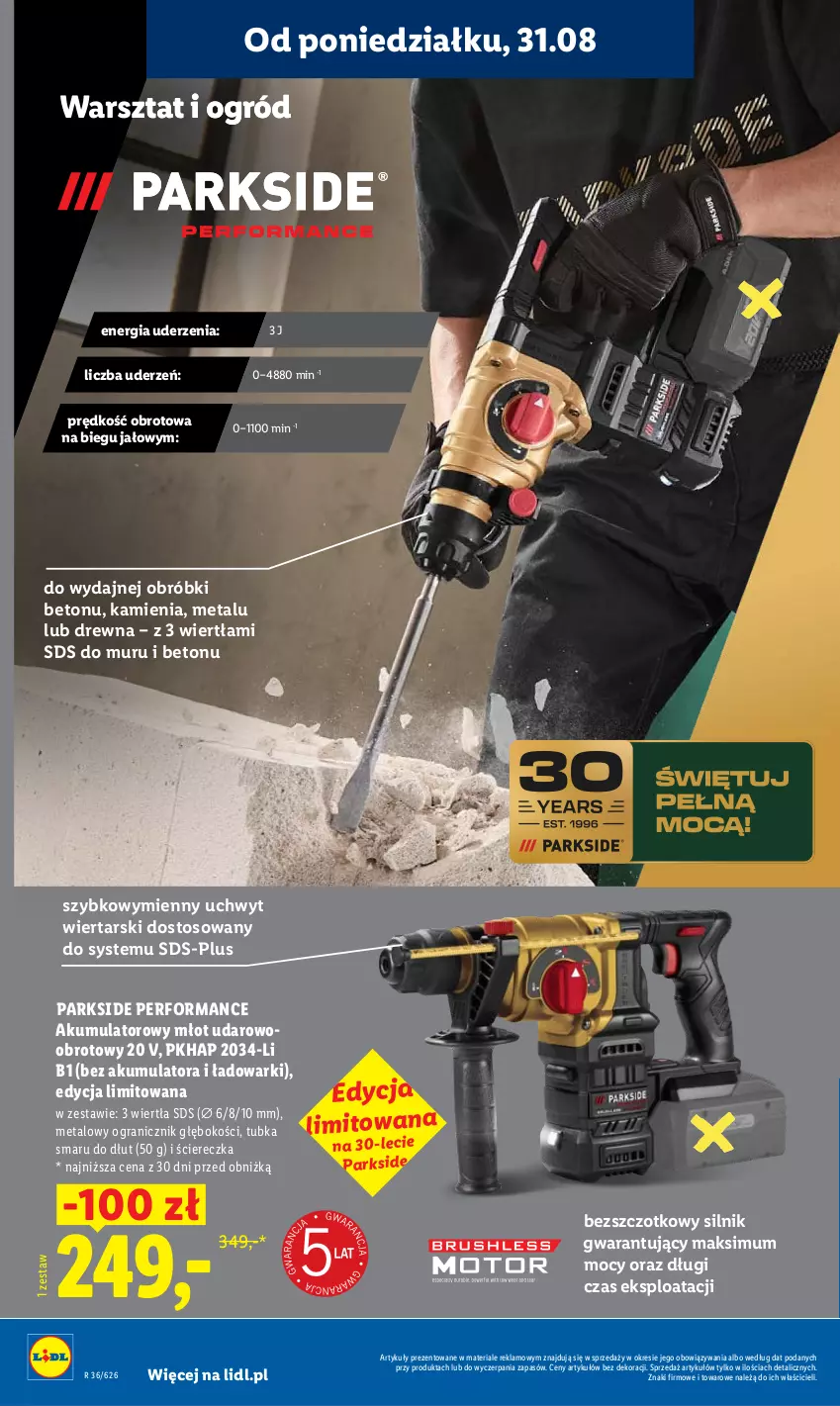 Gazetka promocyjna Lidl - Gazetka ważna od 31.08 do 2.09 - ważna 31.08 do 02.09.2026 - strona 32 - produkty: Akumulator, Gra, Młot, Ogród, Parkside