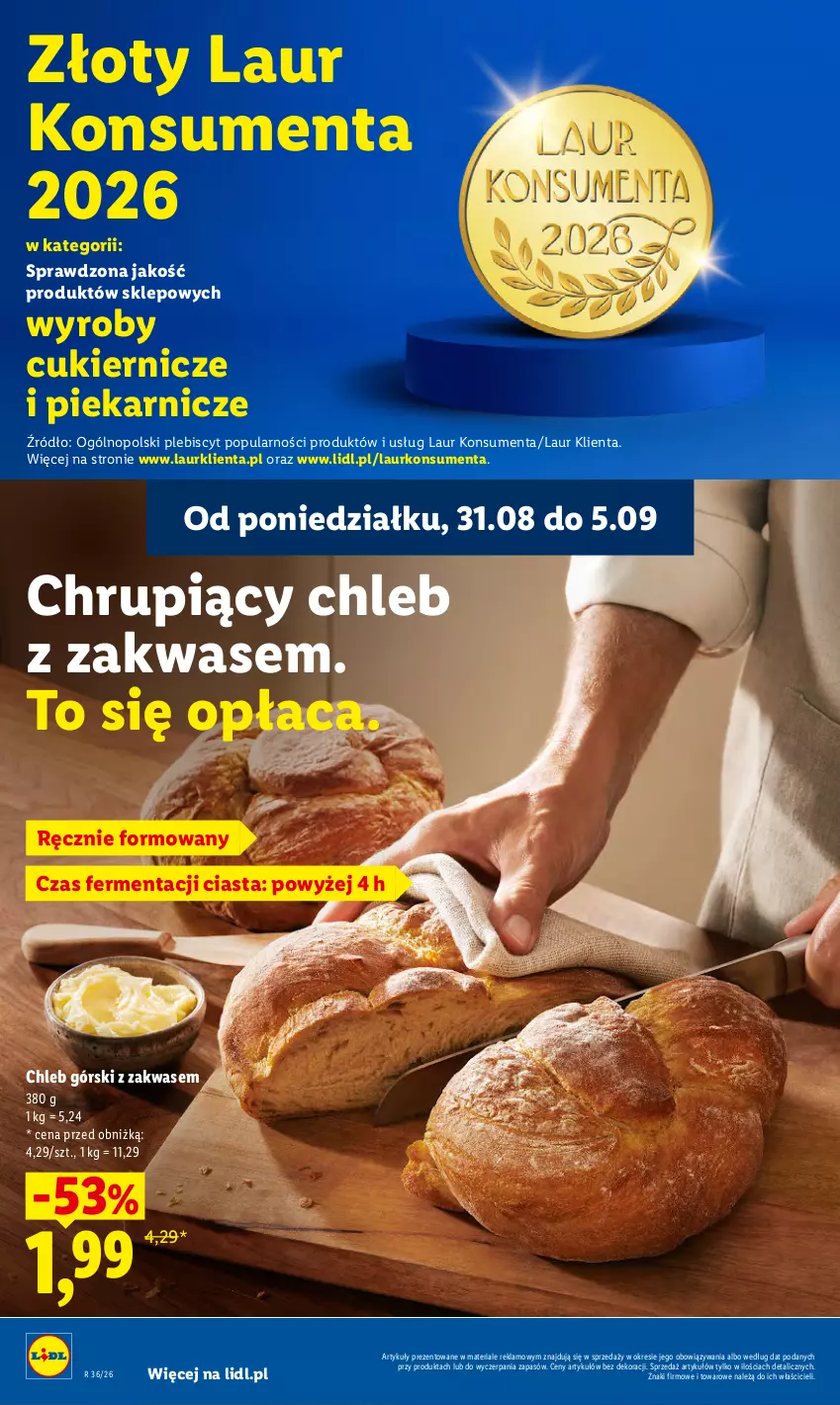 Gazetka promocyjna Lidl - Gazetka ważna od 31.08 do 2.09 - ważna 31.08 do 02.09.2026 - strona 46 - produkty: Chleb, Cukier, Laur