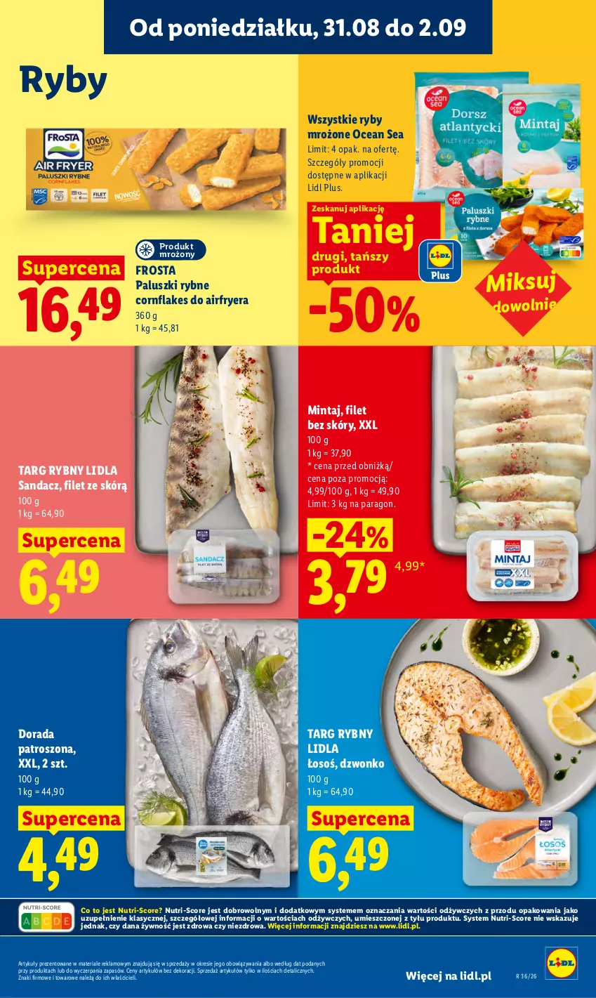Gazetka promocyjna Lidl - Gazetka ważna od 31.08 do 2.09 - ważna 31.08 do 02.09.2026 - strona 55 - produkty: Frosta, Mintaj, Paluszki rybne, Sandacz