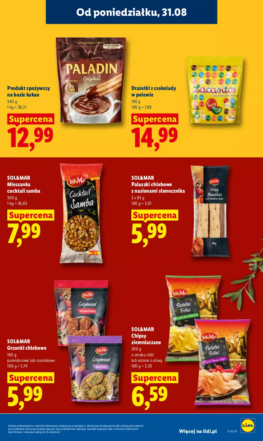 Gazetka promocyjna Lidl - Gazetka ważna od 31.08 do 2.09 - ważna 31.08 do 02.09.2026 - strona 61 - produkty: Chipsy, Chleb, Kakao
