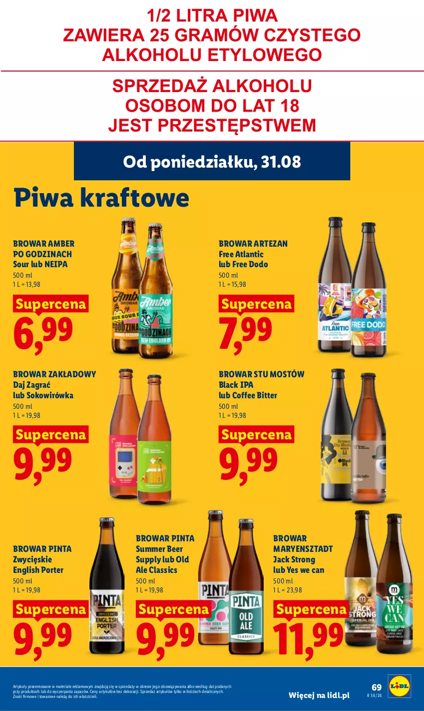 Gazetka promocyjna Lidl - Gazetka ważna od 31.08 do 2.09 - ważna 31.08 do 02.09.2026 - strona 69 - produkty: Gra, Lack, Piwa, Por, Sok