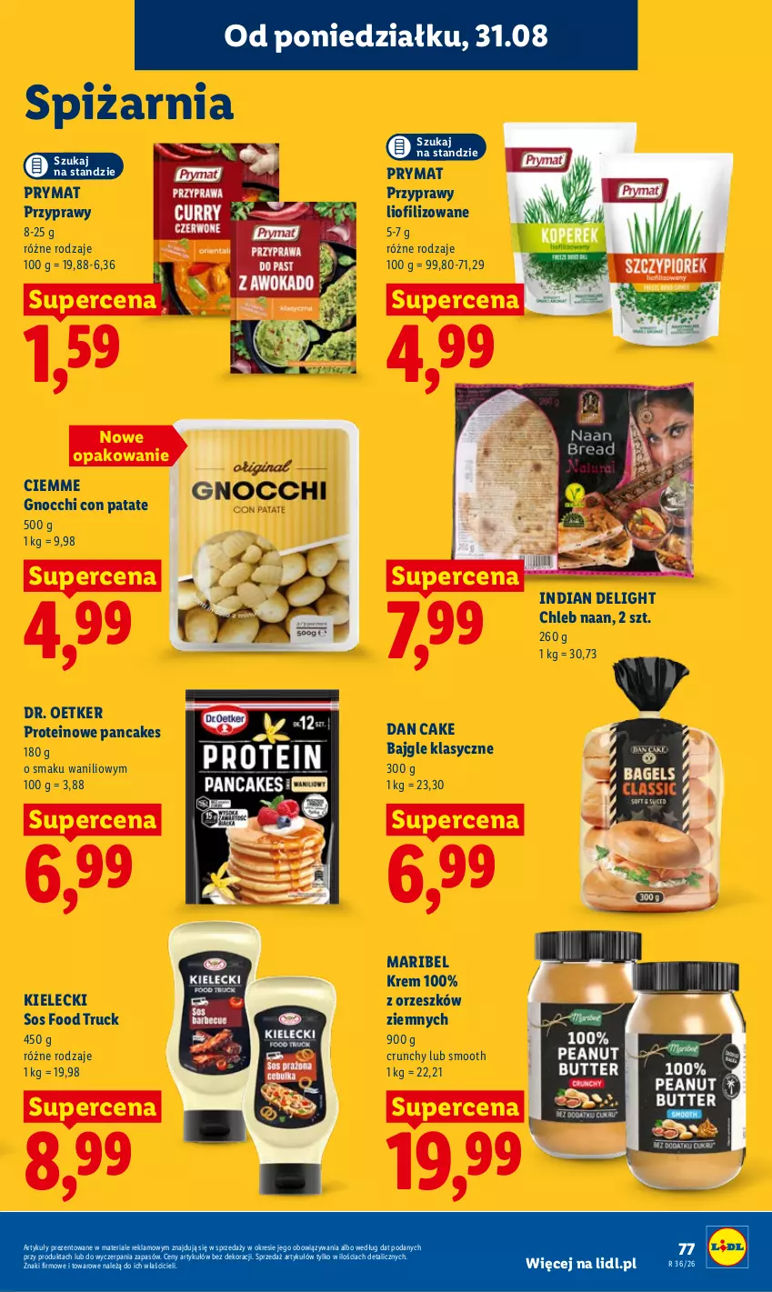 Gazetka promocyjna Lidl - Gazetka ważna od 31.08 do 2.09 - ważna 31.08 do 02.09.2026 - strona 79 - produkty: Bajgle, Chleb, Dan Cake, Dr. Oetker, Food truck, Gnocchi, Prymat, Przyprawy, Sos