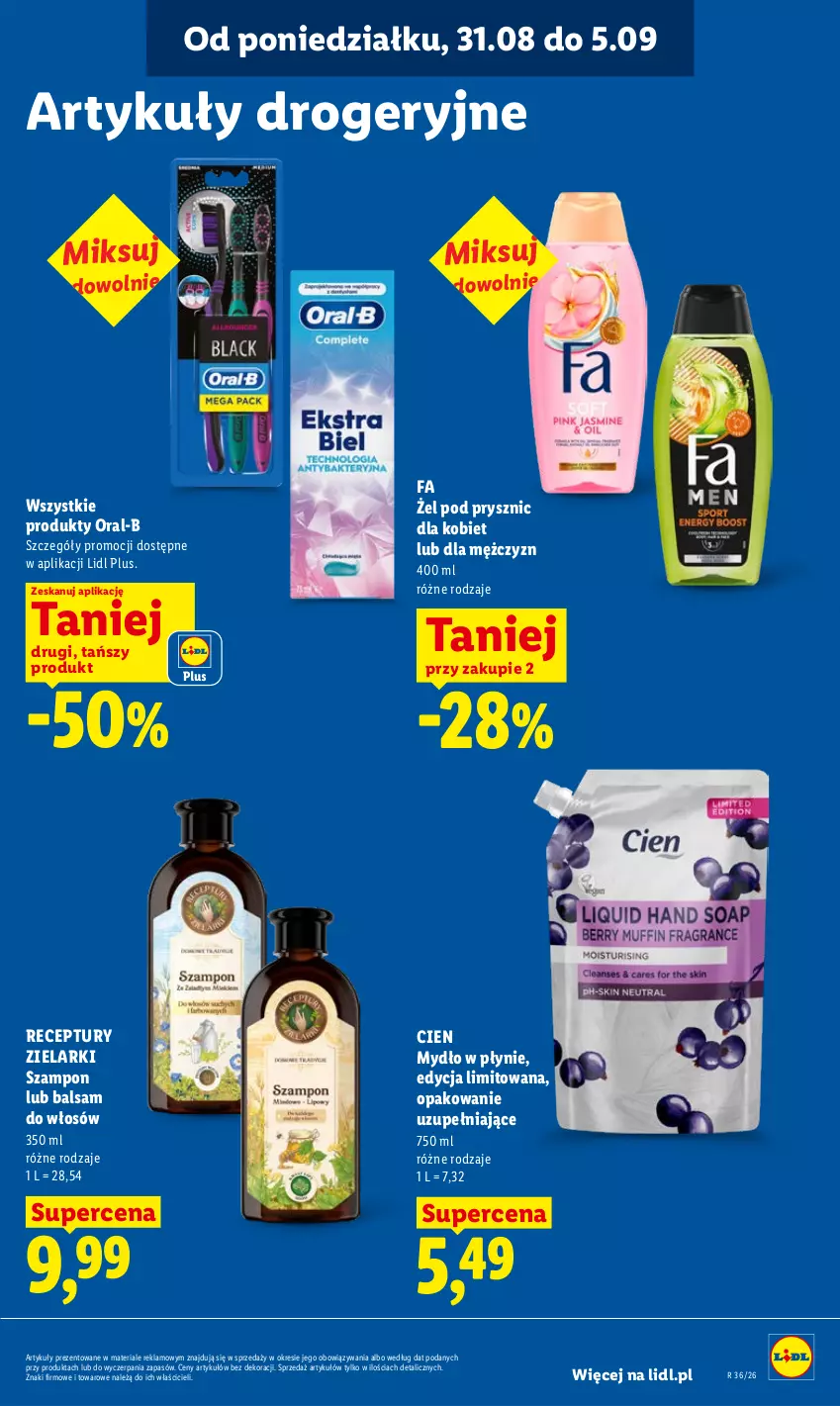 Gazetka promocyjna Lidl - Gazetka ważna od 31.08 do 2.09 - ważna 31.08 do 02.09.2026 - strona 81 - produkty: Fa, Mydło, Mydło w płynie, Szampon