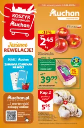 Gazetka promocyjna Auchan - Gazetka Koszyk Oszczędności Auchan Supermarkety - Gazetka - ważna od 09.11 do 09.11.2022 - strona 1 - produkty: Tusz, Rogal, Gala, Jabłka