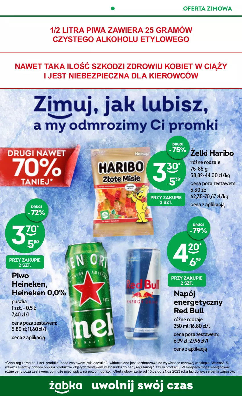 Gazetka promocyjna Żabka - ważna 15.02 do 21.02.2023 - strona 4 - produkty: Gra, Haribo, Heineken, Napój, Napój energetyczny, Piec, Piwa, Piwo, Red Bull