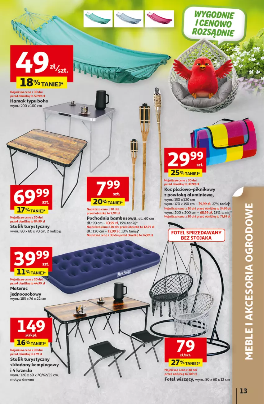 Gazetka promocyjna Auchan - 30 Lat Hipermarket - ważna 29.04 do 06.05.2026 - strona 13 - produkty: Fotel, Hama, Koc, Materac, Stojak, Stolik, Tera, Tran