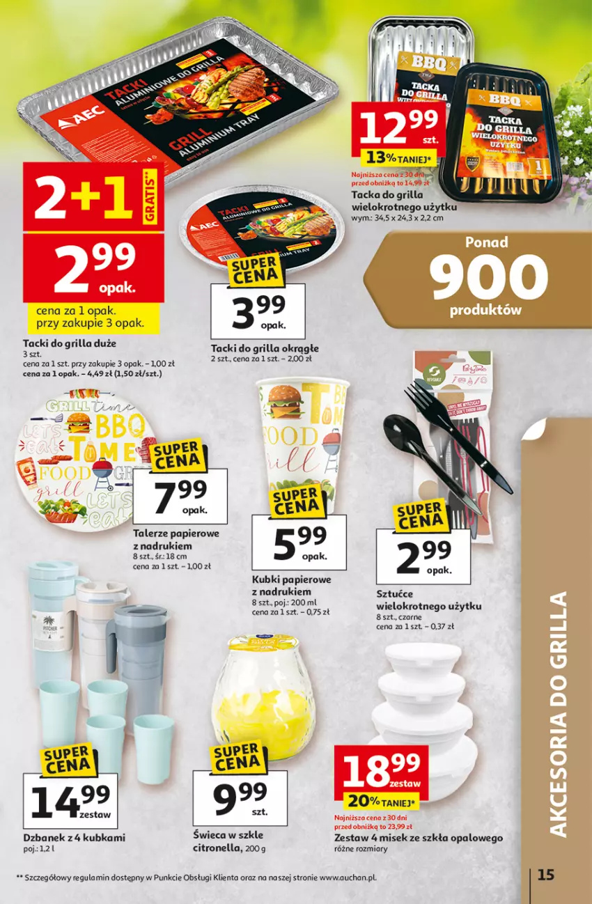 Gazetka promocyjna Auchan - 30 Lat Hipermarket - ważna 29.04 do 06.05.2026 - strona 15 - produkty: Dzbanek, Grill, Papier, Talerz