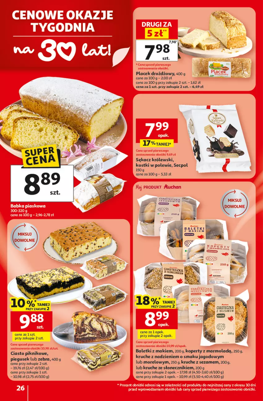 Gazetka promocyjna Auchan - 30 Lat Hipermarket - ważna 29.04 do 06.05.2026 - strona 26 - produkty: Królewski, Mola, Sękacz, Sezam