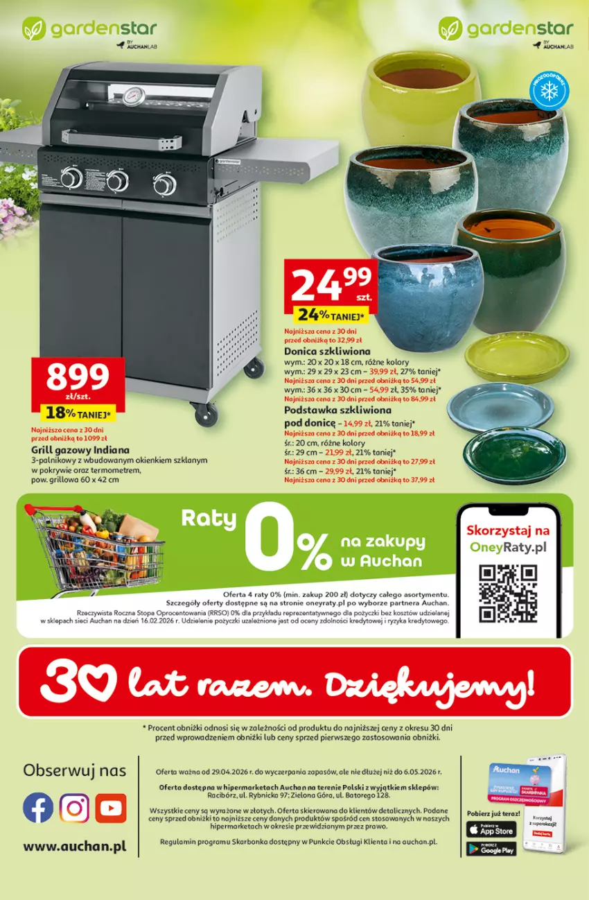 Gazetka promocyjna Auchan - 30 Lat Hipermarket - ważna 29.04 do 06.05.2026 - strona 53 - produkty: Gra, Grill, Kosz, LANA, LG, Tera, Termometr, Top