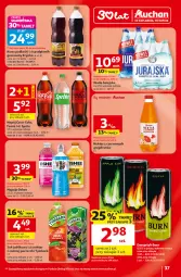 Gazetka promocyjna Auchan - 30 Lat Hipermarket - Gazetka - ważna od 06.05 do 06.05.2026 - strona 37 - produkty: Sok, Por, Gin, Coca-Cola, Napoje, Sok jabłkowy, Podlaski, Tymbark, Oshee, Fanta, Woda, Sprite, Napój, Nektar, Grejpfrut, Fa