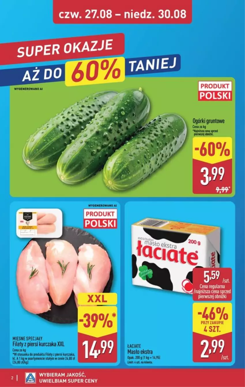 Gazetka promocyjna Aldi - Oferta weekendowa - ważna 27.08 do 30.08.2026 - strona 2 - produkty: Grunt, Kurczak, Masło, Mięsne specjały
