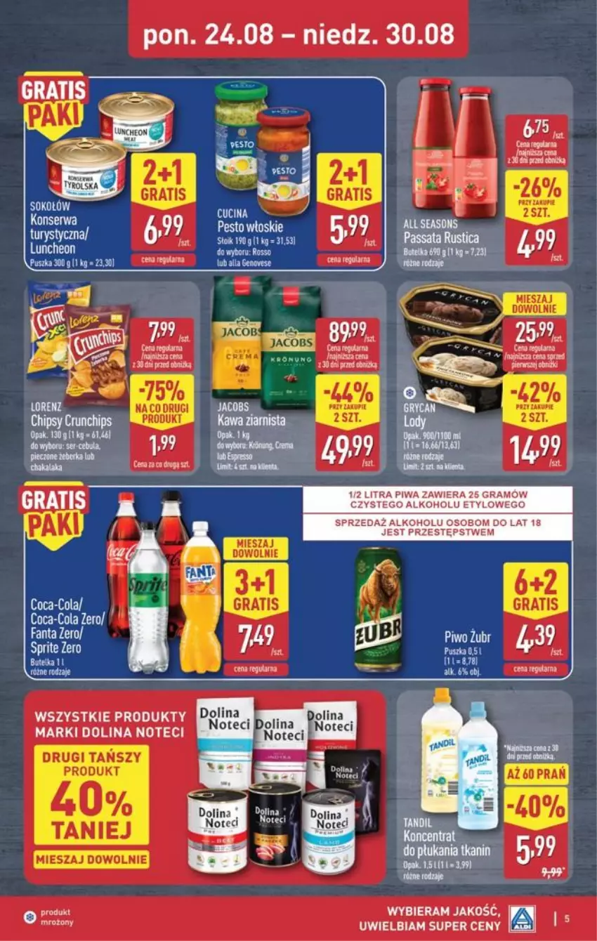 Gazetka promocyjna Aldi - Oferta weekendowa - ważna 27.08 do 30.08.2026 - strona 5 - produkty: Chipsy, Crunchips, Gra, Kawa, Kawa ziarnista, Lorenz, Piwa, Por