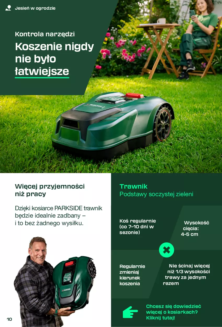 Gazetka promocyjna Lidl - Magazyn PARKSIDE - ważna 31.08 do 11.10.2025 - strona 10 - produkty: Kosiarka, Kosz, Parkside, Sok