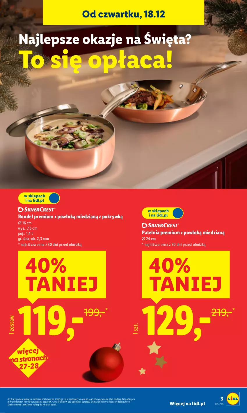 Gazetka promocyjna Lidl - GAZETKA - ważna 15.12 do 21.12.2025 - strona 3 - produkty: Patelnia, Rondel