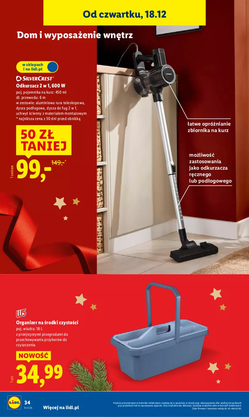 Gazetka promocyjna Lidl - GAZETKA - ważna 15.12 do 21.12.2025 - strona 40 - produkty: Odkurzacz, Organizer, Pojemnik, Rura, Teleskop