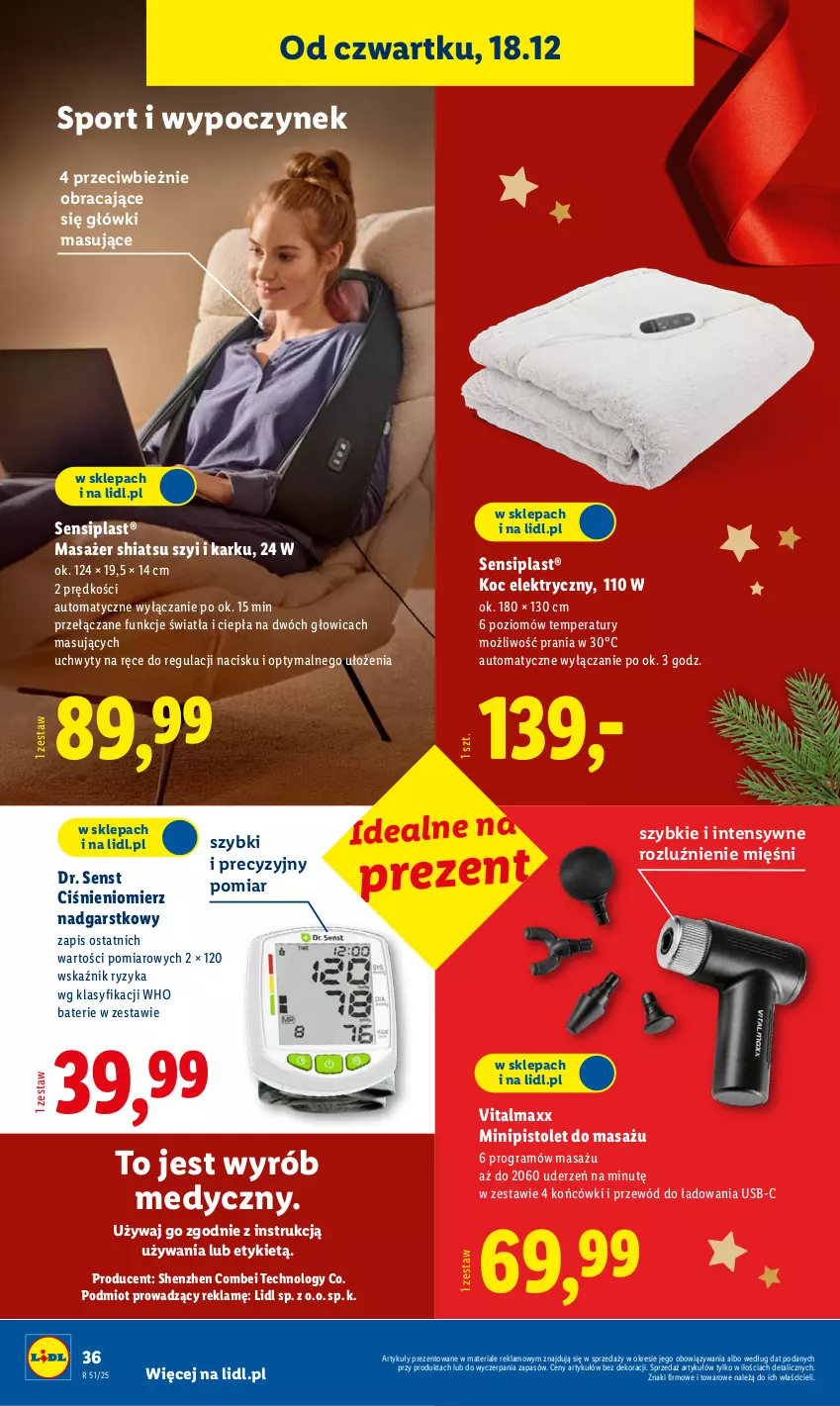 Gazetka promocyjna Lidl - GAZETKA - ważna 15.12 do 21.12.2025 - strona 42 - produkty: Ciśnieniomierz, Gra, Koc, Masażer, Pistolet, Por, Przewód, Sport, Uchwyty