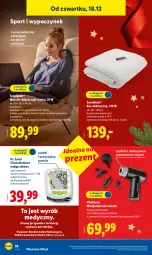 Gazetka promocyjna Lidl - GAZETKA - Gazetka - ważna od 21.12 do 21.12.2025 - strona 42 - produkty: Ciśnieniomierz, Por, Koc, Gra, Przewód, Masażer, Uchwyty, Sport, Pistolet