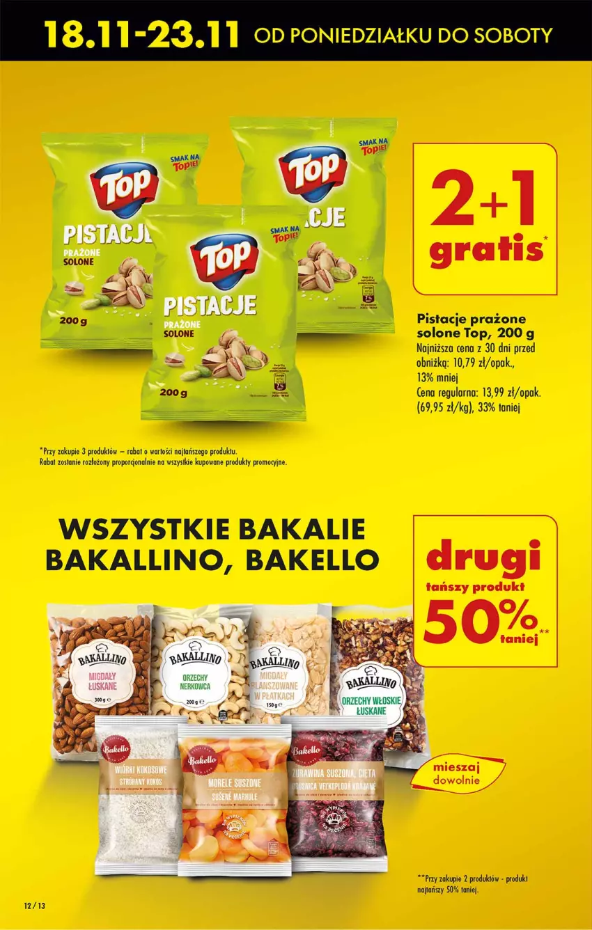 Gazetka promocyjna Biedronka - Od Poniedziałku - ważna 18.11 do 23.11.2024 - strona 12 - produkty: Pistacje, Por, Top