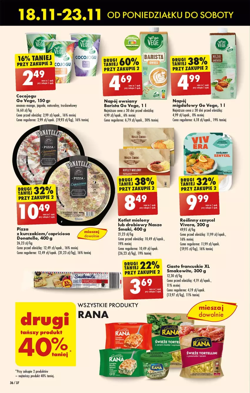 Gazetka promocyjna Biedronka - Od Poniedziałku - ważna 18.11 do 23.11.2024 - strona 36 - produkty: Ananas, Ciasto francuskie, Kotlet, Kurczak, Mango, Napój, Pizza