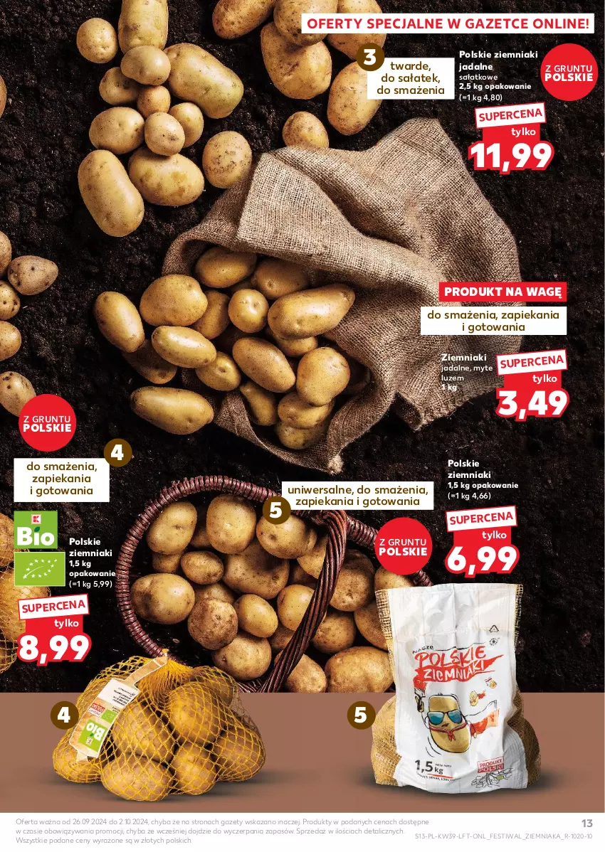 Gazetka promocyjna Kaufland - Gazetka tygodnia - ważna 26.09 do 02.10.2024 - strona 13 - produkty: Grunt, Sałat, Ziemniaki