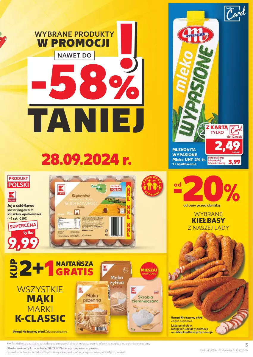 Gazetka promocyjna Kaufland - Gazetka tygodnia - ważna 26.09 do 02.10.2024 - strona 3 - produkty: Gra, Jaja, Mleko, Mlekovita, Waga