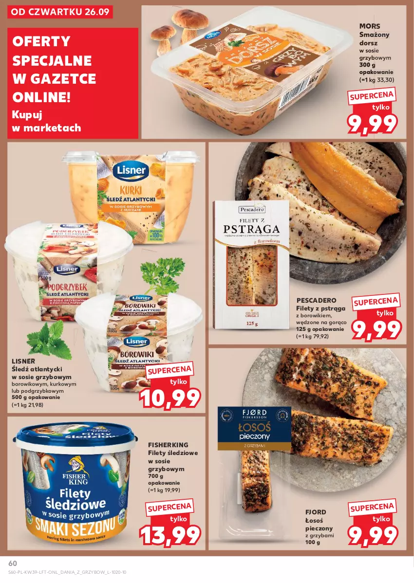 Gazetka promocyjna Kaufland - Gazetka tygodnia - ważna 26.09 do 02.10.2024 - strona 60 - produkty: Borowiki, Dorsz, Lisner, Piec, Pstrąg, Sos, Wiko