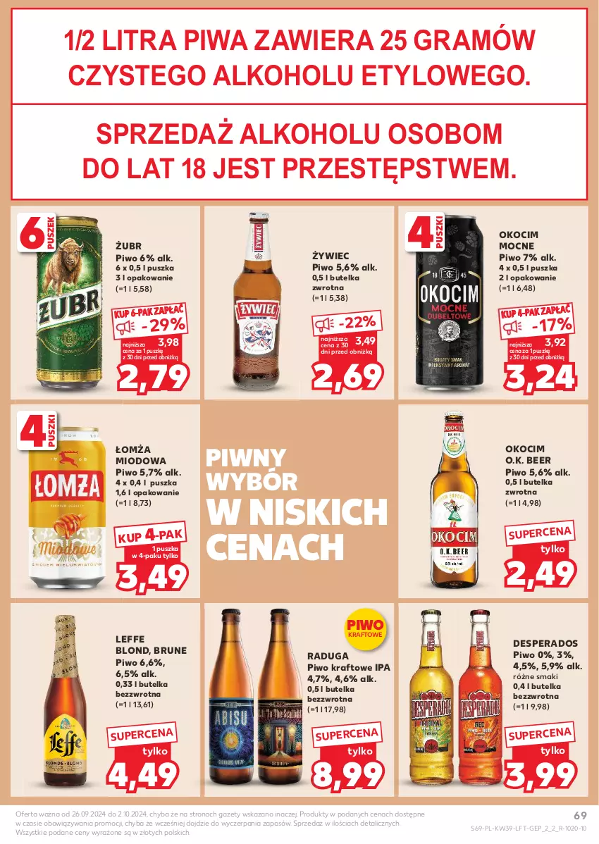 Gazetka promocyjna Kaufland - Gazetka tygodnia - ważna 26.09 do 02.10.2024 - strona 69 - produkty: Desperados, Gra, Koc, Okocim, Piwa, Piwo