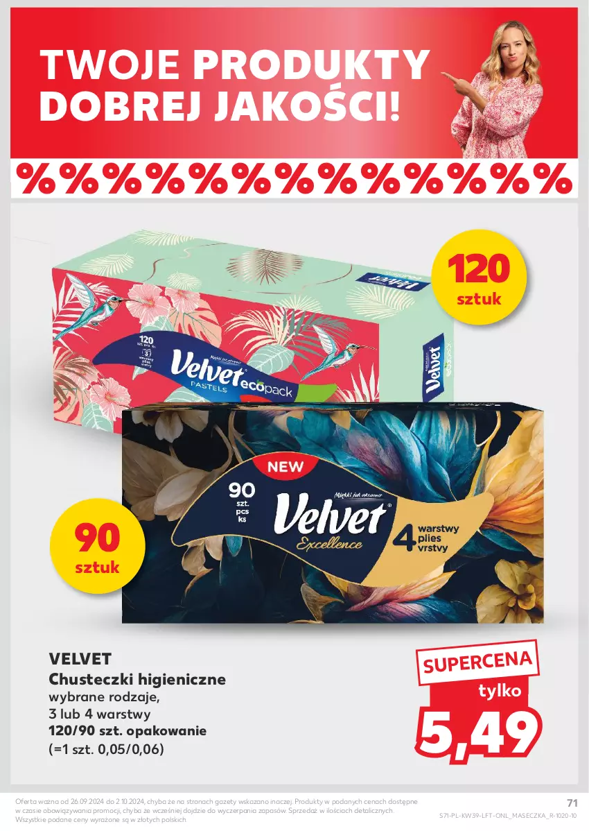 Gazetka promocyjna Kaufland - Gazetka tygodnia - ważna 26.09 do 02.10.2024 - strona 71 - produkty: Chusteczki, Velvet