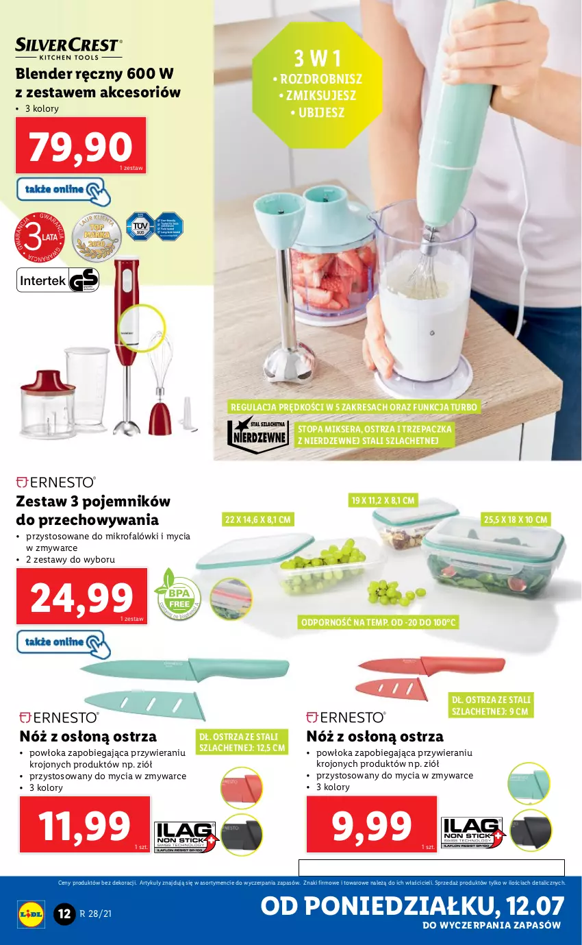 Gazetka promocyjna Lidl - GAZETKA - ważna 12.07 do 17.07.2021 - strona 12 - produkty: Blender, Blender ręczny, Fa, Mikser, Pojemnik, Por, Ser, Top, Trzepaczka